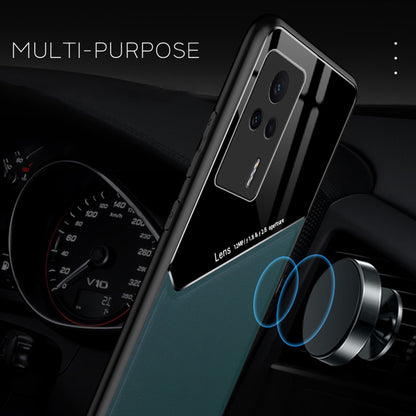 For Xiaomi Redmi K60E 5G Magnetic Car Holder Phone Case Leather+TPU+PC Cover