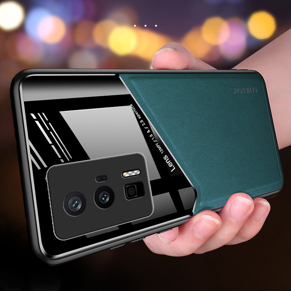 For Xiaomi Poco F5 Pro 5G / Redmi K60 Pro 5G / K60 5G Leather Coated TPU + PC Cover Magnetic Car Holder Phone Case