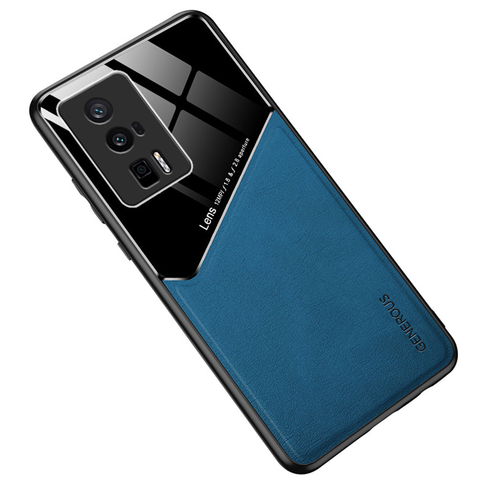 For Xiaomi Poco F5 Pro 5G / Redmi K60 Pro 5G / K60 5G Leather Coated TPU + PC Cover Magnetic Car Holder Phone Case