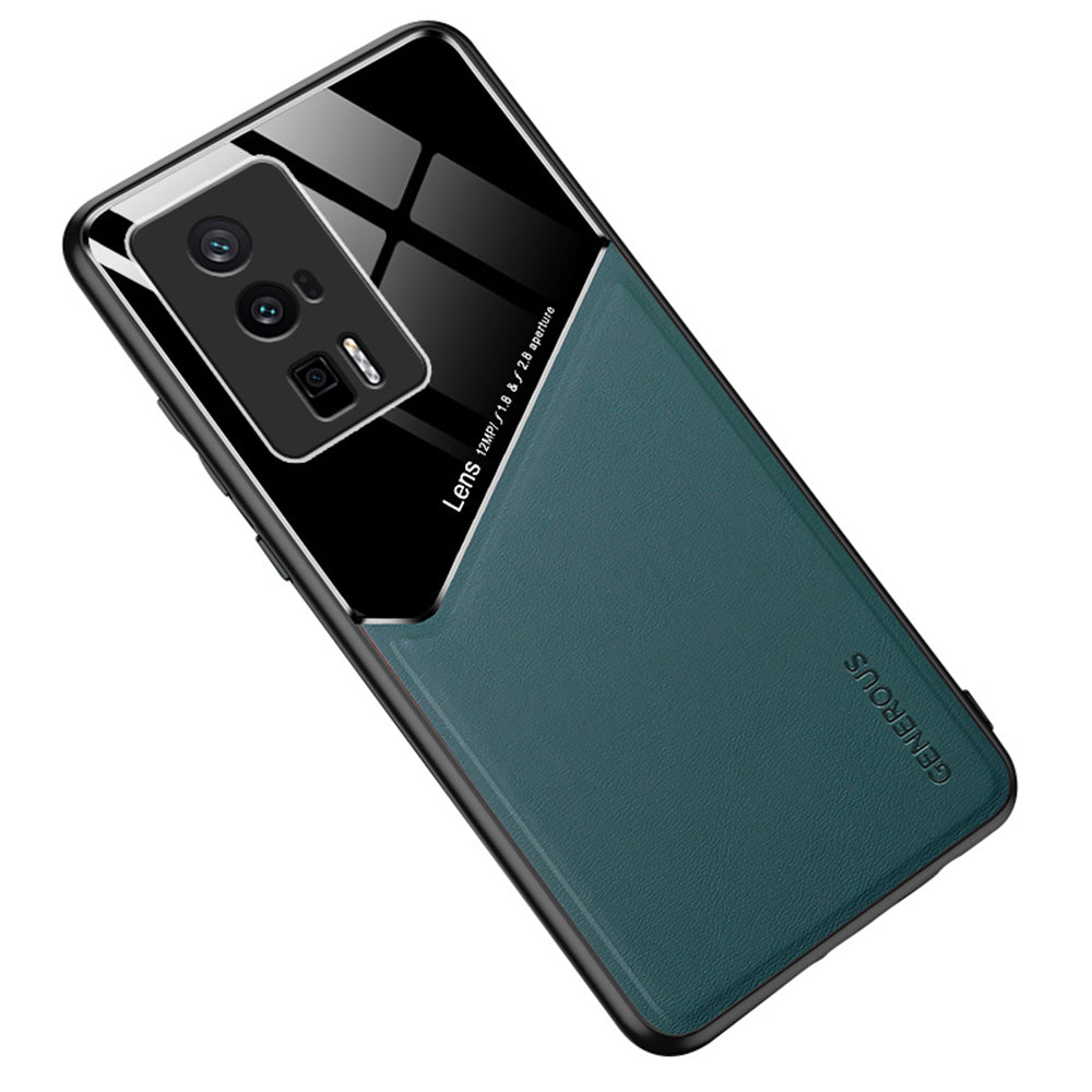 For Xiaomi Poco F5 Pro 5G / Redmi K60 Pro 5G / K60 5G Leather Coated TPU + PC Cover Magnetic Car Holder Phone Case