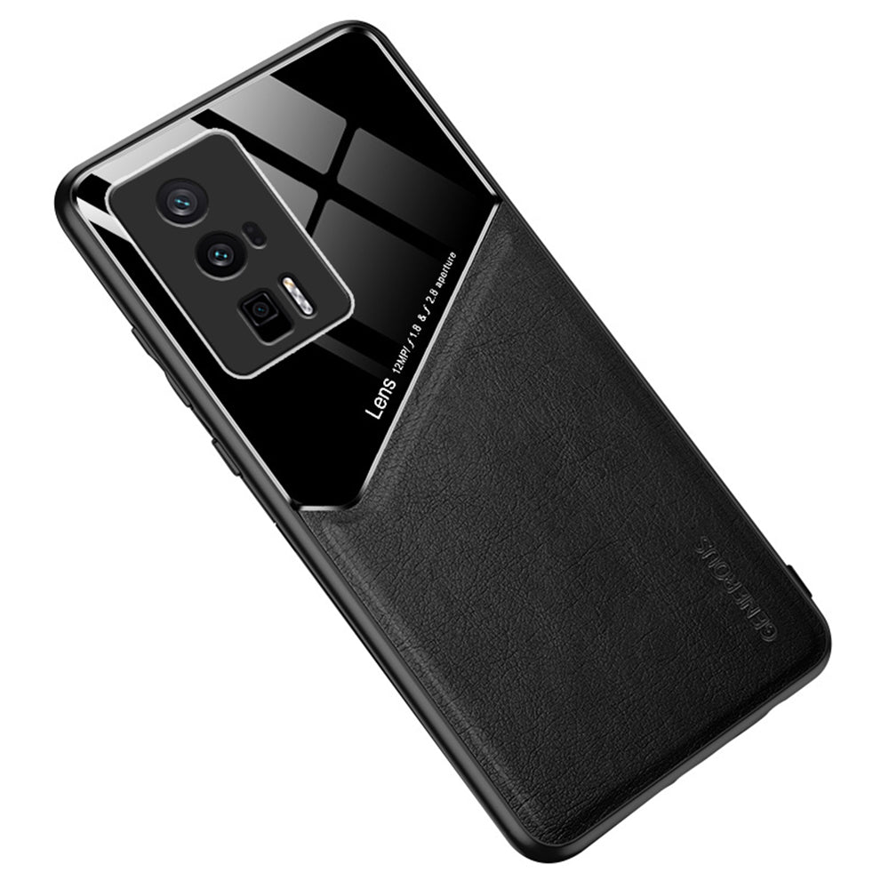 For Xiaomi Poco F5 Pro 5G / Redmi K60 Pro 5G / K60 5G Leather Coated TPU + PC Cover Magnetic Car Holder Phone Case