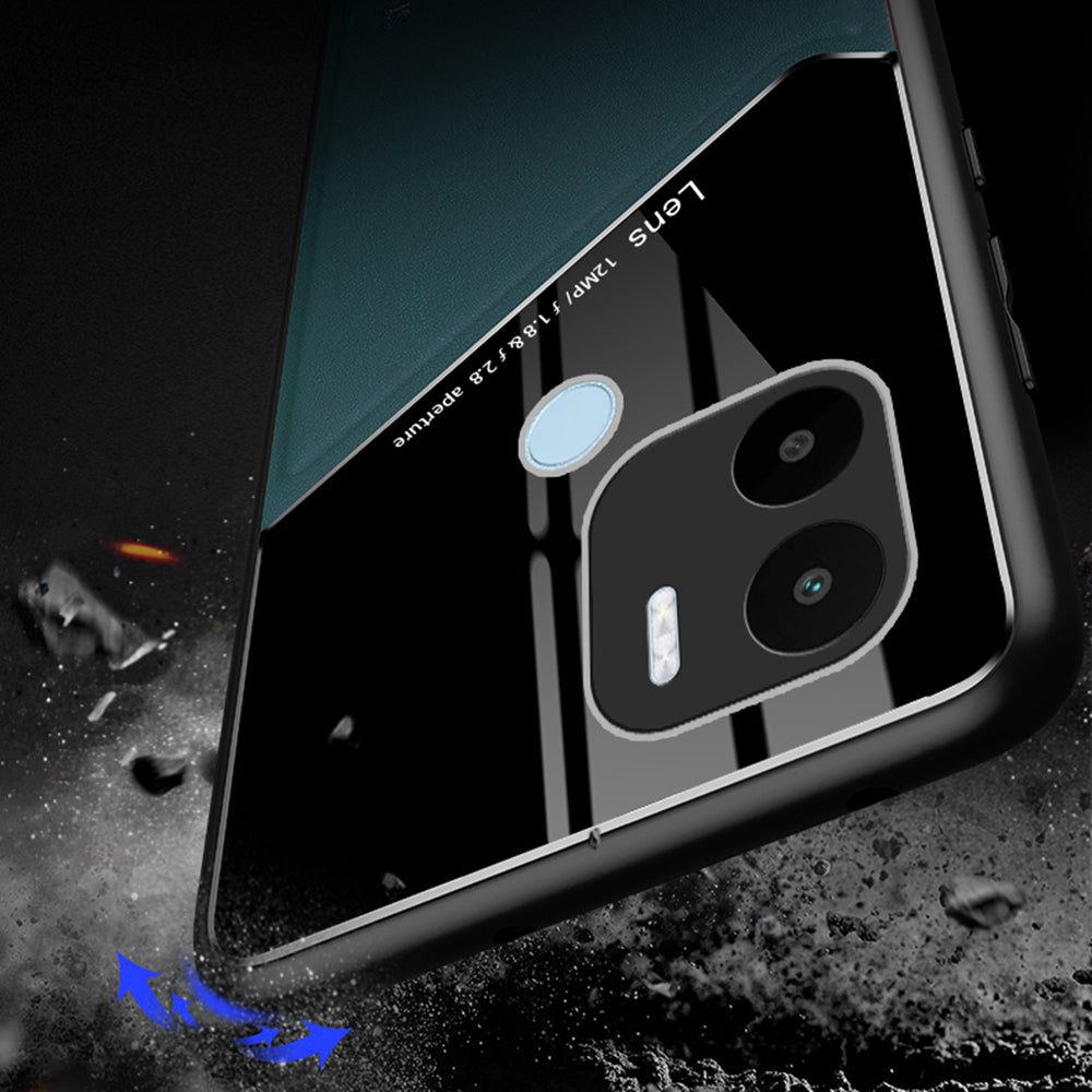 For Xiaomi Redmi A1+ 4G / A2+ 4G / Poco C50 4G Leather Coated TPU+PC Case Magnetic Car Mount Phone Cover