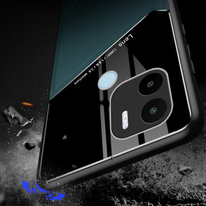 For Xiaomi Redmi A1+ 4G / A2+ 4G / Poco C50 4G Leather Coated TPU+PC Case Magnetic Car Mount Phone Cover