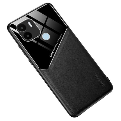 For Xiaomi Redmi A1+ 4G / A2+ 4G / Poco C50 4G Leather Coated TPU+PC Case Magnetic Car Mount Phone Cover