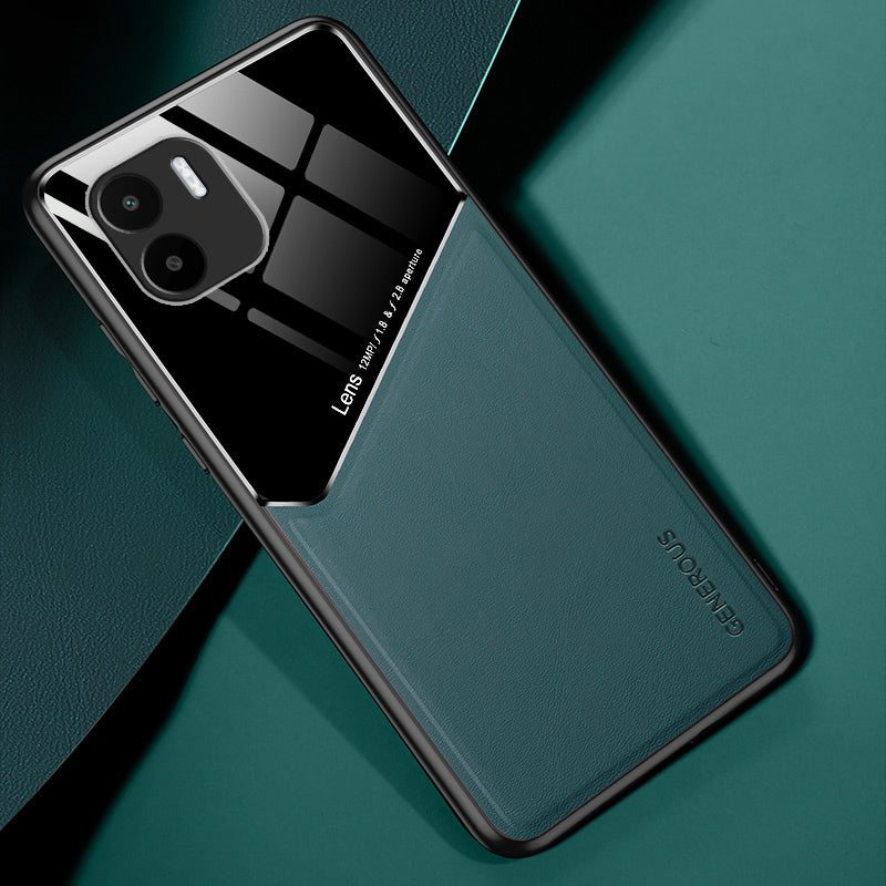 For Xiaomi Redmi A1 4G / A2 4G Magnetic Car Mount Phone Case PU Leather Coated TPU + PC Cover