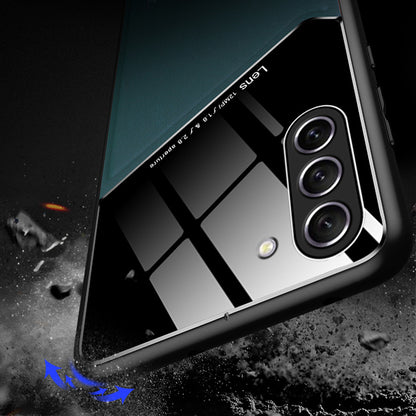 For Samsung Galaxy S23+ Leather Coated TPU + PC Phone Case Car Mount Metal Sheet Protective Cover