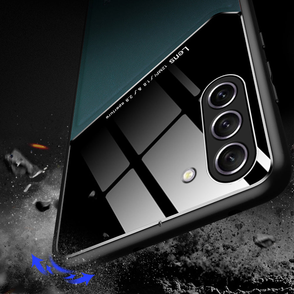 For Samsung Galaxy S23 Cell Phone Case Leather Coated TPU + PC Cover with Car Mount Metal Sheet