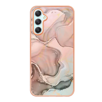 YB IMD Series-16 Style E TPU Back Case for Samsung Galaxy A24 4G , IMD 2.0mm Electroplating Marble Pattern Phone Cover