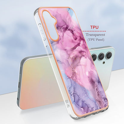 YB IMD Series-16 Style E TPU Back Case for Samsung Galaxy A24 4G , IMD 2.0mm Electroplating Marble Pattern Phone Cover