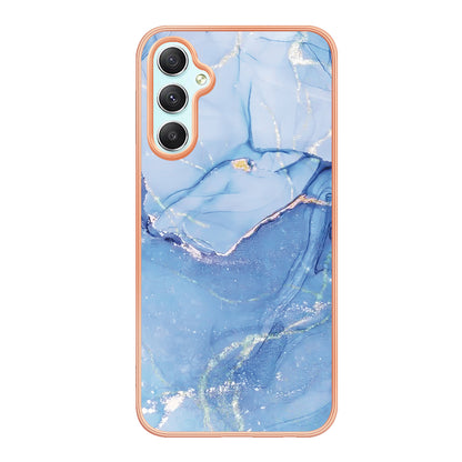 YB IMD Series-16 Style E TPU Back Case for Samsung Galaxy A24 4G , IMD 2.0mm Electroplating Marble Pattern Phone Cover