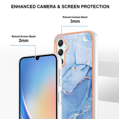 YB IMD Series-16 Style E TPU Back Case for Samsung Galaxy A24 4G , IMD 2.0mm Electroplating Marble Pattern Phone Cover