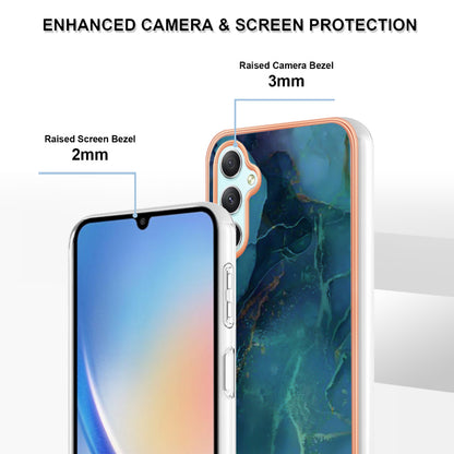 YB IMD Series-16 Style E TPU Back Case for Samsung Galaxy A24 4G , IMD 2.0mm Electroplating Marble Pattern Phone Cover