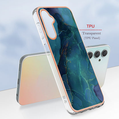 YB IMD Series-16 Style E TPU Back Case for Samsung Galaxy A24 4G , IMD 2.0mm Electroplating Marble Pattern Phone Cover