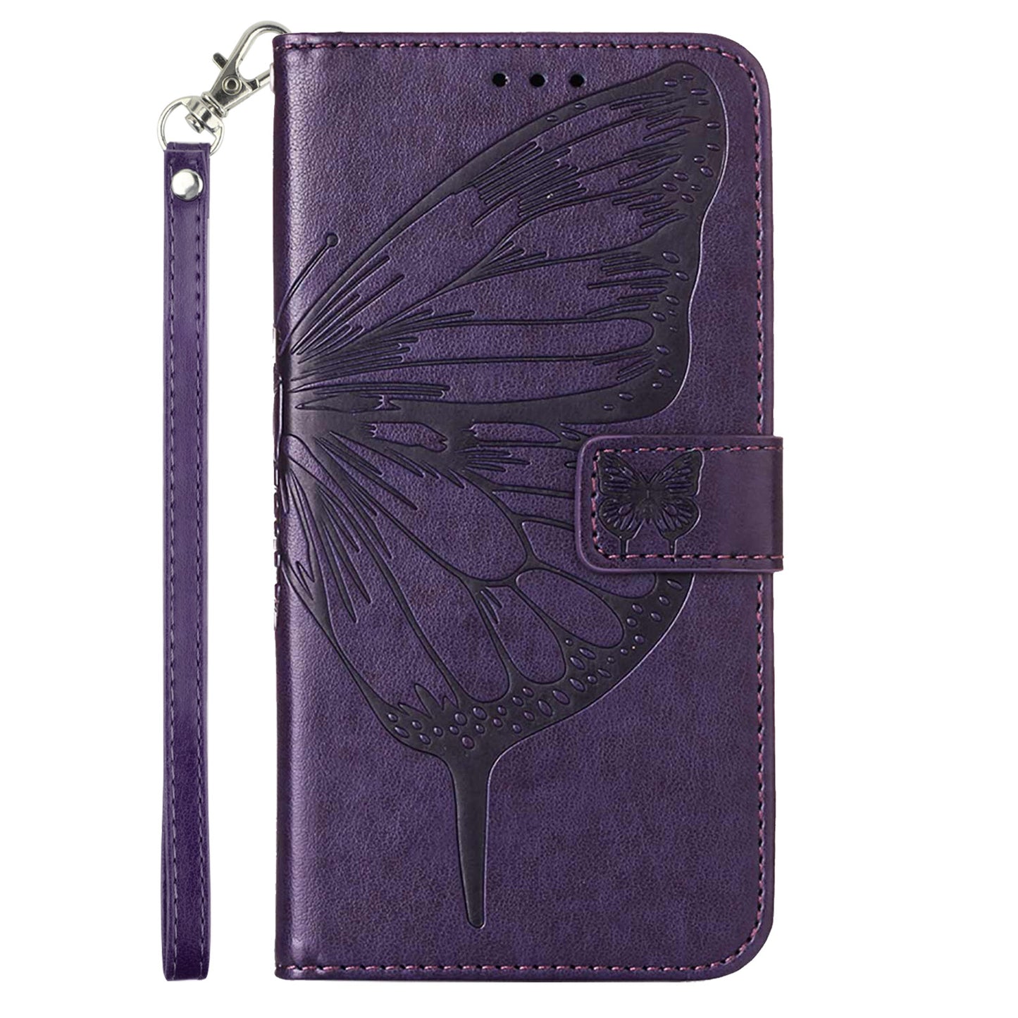 YB Imprinting Series-4 For Realme C55 Imprinted Pattern Wallet Phone Case Leather Stand Cover with Hand Strap