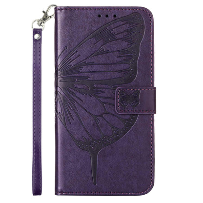 YB Imprinting Series-4 For Realme C55 Imprinted Pattern Wallet Phone Case Leather Stand Cover with Hand Strap