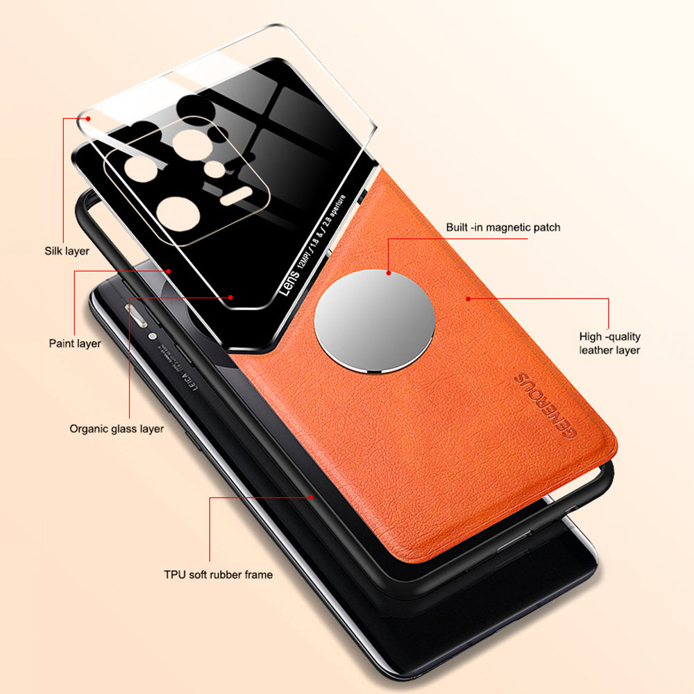 TPU PC PU Leather Case for Xiaomi 13 5G Anti-Dorp Phone Case Support Magnetic Car Mount