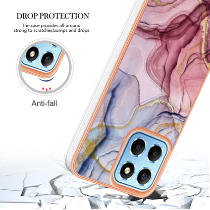 YB IMD Series-16 Style E Marble Pattern TPU Case for Honor X8 5G , Electroplating 2.0mm IMD Phone Cover