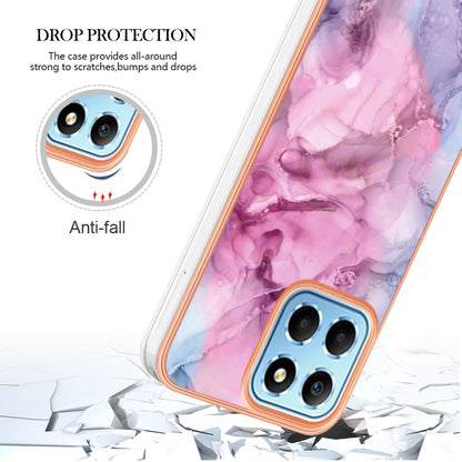YB IMD Series-16 Style E Marble Pattern TPU Case for Honor X8 5G , Electroplating 2.0mm IMD Phone Cover