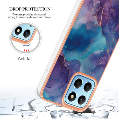 YB IMD Series-16 Style E Marble Pattern TPU Case for Honor X8 5G , Electroplating 2.0mm IMD Phone Cover