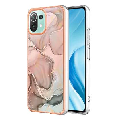 YB IMD Series-16 Style E Phone Case for Xiaomi Mi 11 Lite 4G / 5G / 11 Lite 5G NE , Marble Pattern 2.0mm TPU IMD Cover