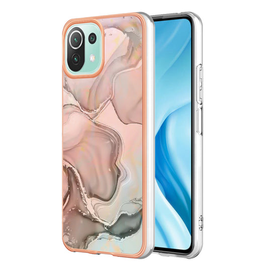 YB IMD Series-16 Style E Phone Case for Xiaomi Mi 11 Lite 4G / 5G / 11 Lite 5G NE , Marble Pattern 2.0mm TPU IMD Cover
