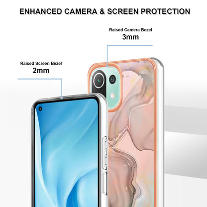 YB IMD Series-16 Style E Phone Case for Xiaomi Mi 11 Lite 4G / 5G / 11 Lite 5G NE , Marble Pattern 2.0mm TPU IMD Cover