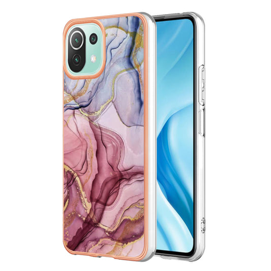 YB IMD Series-16 Style E Phone Case for Xiaomi Mi 11 Lite 4G / 5G / 11 Lite 5G NE , Marble Pattern 2.0mm TPU IMD Cover