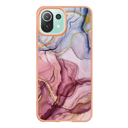 YB IMD Series-16 Style E Phone Case for Xiaomi Mi 11 Lite 4G / 5G / 11 Lite 5G NE , Marble Pattern 2.0mm TPU IMD Cover