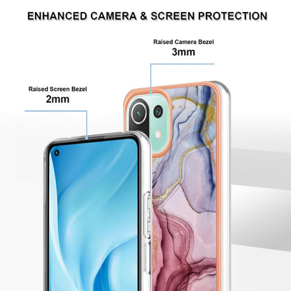 YB IMD Series-16 Style E Phone Case for Xiaomi Mi 11 Lite 4G / 5G / 11 Lite 5G NE , Marble Pattern 2.0mm TPU IMD Cover