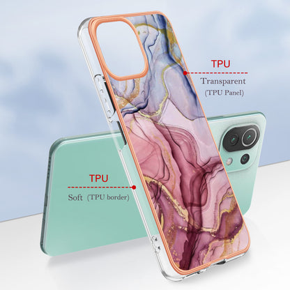 YB IMD Series-16 Style E Phone Case for Xiaomi Mi 11 Lite 4G / 5G / 11 Lite 5G NE , Marble Pattern 2.0mm TPU IMD Cover