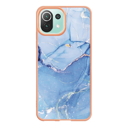 YB IMD Series-16 Style E Phone Case for Xiaomi Mi 11 Lite 4G / 5G / 11 Lite 5G NE , Marble Pattern 2.0mm TPU IMD Cover