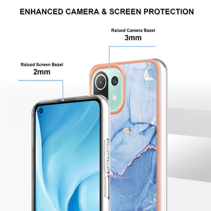 YB IMD Series-16 Style E Phone Case for Xiaomi Mi 11 Lite 4G / 5G / 11 Lite 5G NE , Marble Pattern 2.0mm TPU IMD Cover