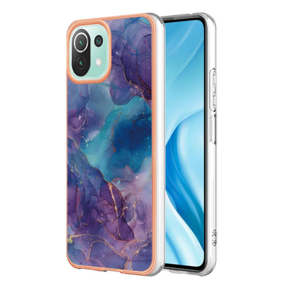 YB IMD Series-16 Style E Phone Case for Xiaomi Mi 11 Lite 4G / 5G / 11 Lite 5G NE , Marble Pattern 2.0mm TPU IMD Cover