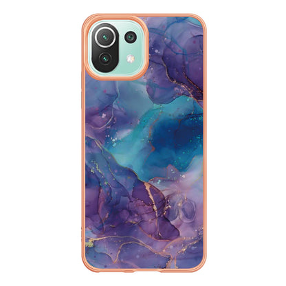 YB IMD Series-16 Style E Phone Case for Xiaomi Mi 11 Lite 4G / 5G / 11 Lite 5G NE , Marble Pattern 2.0mm TPU IMD Cover