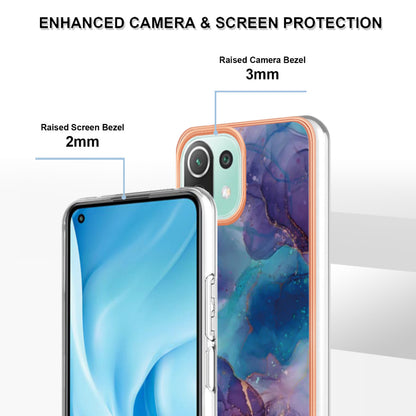 YB IMD Series-16 Style E Phone Case for Xiaomi Mi 11 Lite 4G / 5G / 11 Lite 5G NE , Marble Pattern 2.0mm TPU IMD Cover