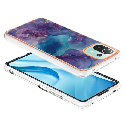 YB IMD Series-16 Style E Phone Case for Xiaomi Mi 11 Lite 4G / 5G / 11 Lite 5G NE , Marble Pattern 2.0mm TPU IMD Cover