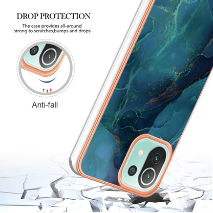 YB IMD Series-16 Style E Phone Case for Xiaomi Mi 11 Lite 4G / 5G / 11 Lite 5G NE , Marble Pattern 2.0mm TPU IMD Cover