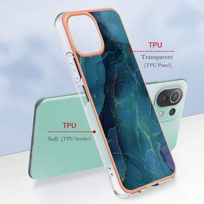 YB IMD Series-16 Style E Phone Case for Xiaomi Mi 11 Lite 4G / 5G / 11 Lite 5G NE , Marble Pattern 2.0mm TPU IMD Cover