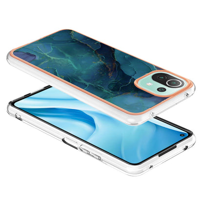YB IMD Series-16 Style E Phone Case for Xiaomi Mi 11 Lite 4G / 5G / 11 Lite 5G NE , Marble Pattern 2.0mm TPU IMD Cover