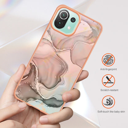 YB IMD Series-16 Style E Phone Case for Xiaomi Mi 11 Lite 4G / 5G / 11 Lite 5G NE , Marble Pattern 2.0mm TPU IMD Cover