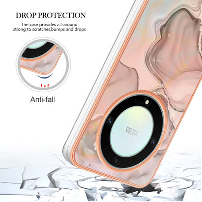 YB IMD Series-16 Style E TPU Phone Case for Honor X9a 5G / Magic5 Lite 5G / X40 5G , Marble Pattern 2.0mm IMD Electroplating Cover