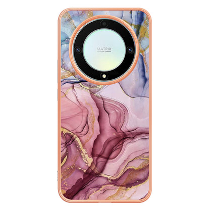 YB IMD Series-16 Style E TPU Phone Case for Honor X9a 5G / Magic5 Lite 5G / X40 5G , Marble Pattern 2.0mm IMD Electroplating Cover