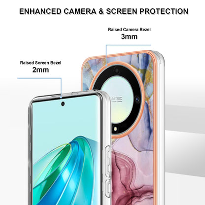 YB IMD Series-16 Style E TPU Phone Case for Honor X9a 5G / Magic5 Lite 5G / X40 5G , Marble Pattern 2.0mm IMD Electroplating Cover