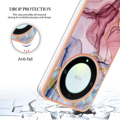 YB IMD Series-16 Style E TPU Phone Case for Honor X9a 5G / Magic5 Lite 5G / X40 5G , Marble Pattern 2.0mm IMD Electroplating Cover