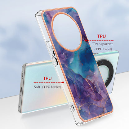 YB IMD Series-16 Style E TPU Phone Case for Honor X9a 5G / Magic5 Lite 5G / X40 5G , Marble Pattern 2.0mm IMD Electroplating Cover