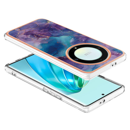 YB IMD Series-16 Style E TPU Phone Case for Honor X9a 5G / Magic5 Lite 5G / X40 5G , Marble Pattern 2.0mm IMD Electroplating Cover