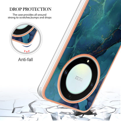 YB IMD Series-16 Style E TPU Phone Case for Honor X9a 5G / Magic5 Lite 5G / X40 5G , Marble Pattern 2.0mm IMD Electroplating Cover