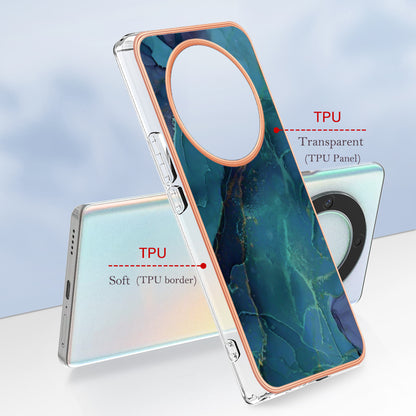 YB IMD Series-16 Style E TPU Phone Case for Honor X9a 5G / Magic5 Lite 5G / X40 5G , Marble Pattern 2.0mm IMD Electroplating Cover