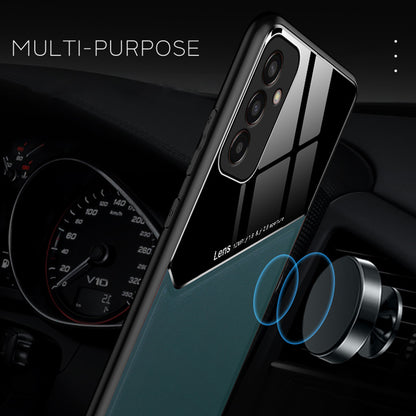 TPU + PC + PU Leather Case for Samsung Galaxy M13 4G Protective Cover Anti-Drop Phone Case Support Magnetic Car Mount