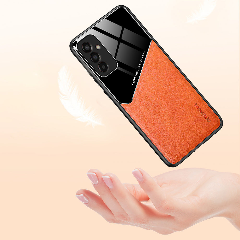 TPU + PC + PU Leather Case for Samsung Galaxy M13 4G Protective Cover Anti-Drop Phone Case Support Magnetic Car Mount